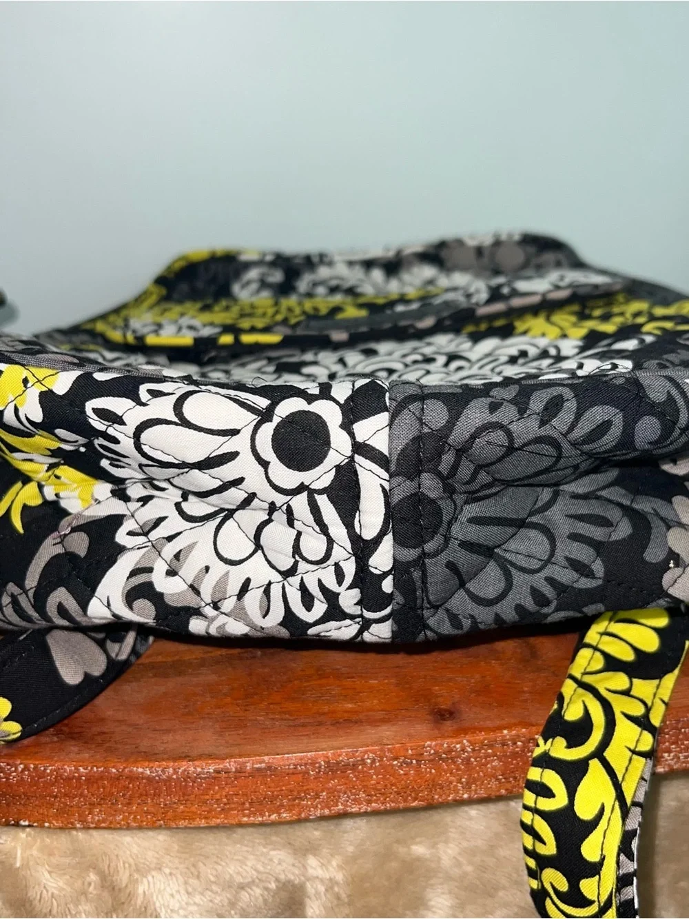 Vera Bradley Backpack Yellow Birdie Floral Quilted Cotton Travel Bag